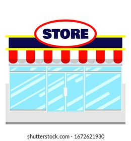 Flat vector store, Store icon, Vector sign for promotion and websites, A simple store design for mobile application, Design store illustration