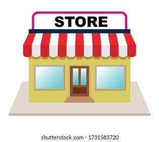 Flat vector store, Store icon, Vector sign for promotion and websites, A simple store design for mobile application, Design store illustration