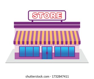 Flat vector store, Store icon, Vector sign for promotion and websites, A simple store design for mobile application, Design store illustration