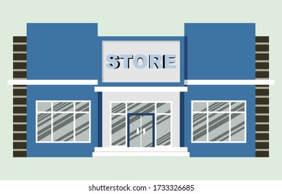 Flat vector store, Store icon, Vector sign for promotion and websites, A simple store design for mobile application, Design store illustration