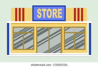 Flat vector store, Store icon, Vector sign for promotion and websites, A simple store design for mobile application, Design store illustration