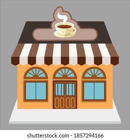 Flat vector store, Store icon, Vector sign for promotion and websites, A simple store design for mobile application, Coffee shop