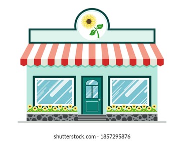 Flat vector store, Store icon, Vector sign for promotion and websites, A simple store design for mobile application, Design Florist illustration