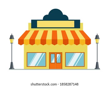 Flat vector store, Store icon, Vector sign for promotion and websites, A simple store design for mobile application, Design store illustration