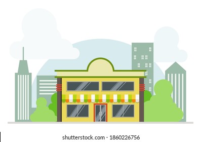 Flat vector store, Store icon, Vector sign for promotion and websites, A simple store design for mobile application, Design store illustration