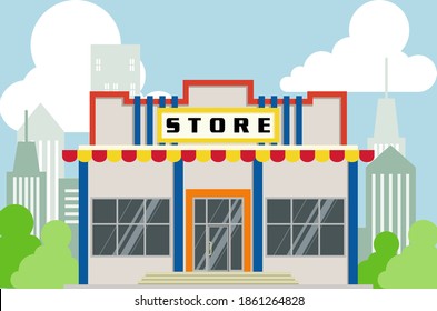 Flat vector store, Store icon, Vector sign for promotion and websites, A simple store design for mobile application, Design store illustration