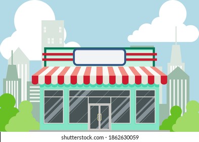 Flat vector store, Store icon, Vector sign for promotion and websites, A simple store design for mobile application, Design store illustration