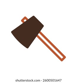 Flat Vector Style Axe Illustration For Design