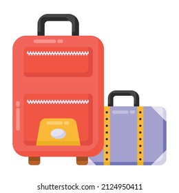 Flat vector style of luggage

