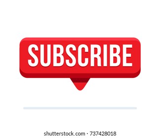 Flat Vector Subscribe Button For Video Channel