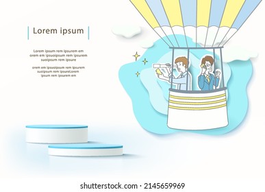 Un vector plano de hombres de negocios exitosos. diseño para diseño web y concepto de aplicación móvil