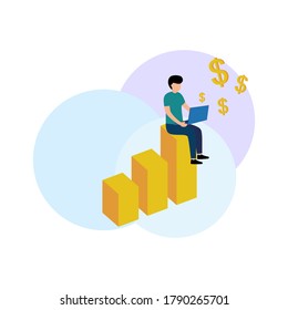 flat vector of a successful entrepreneur