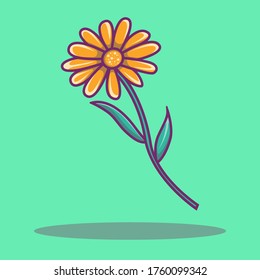 Flat Vector of Sunflower . This is a Flat Vector of Sunflower . all of this object or assets is separated and ready to editable.