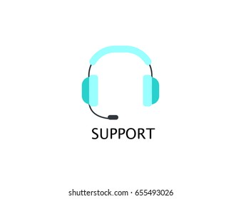 Flat vector support service icon