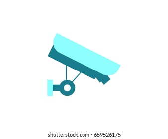 Flat vector surveillance camera icon