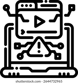 Símbolo de Vector plano utilizado para representar advertencias de contenido o alertas de riesgo en sistemas de IA. Ideal para UX, UI y herramientas de moderación.