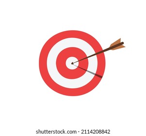 flat vector of target and arrow, target and goal representation. isolated on white background