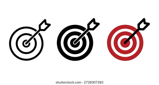Flat Vector Target Icon for Business Goals