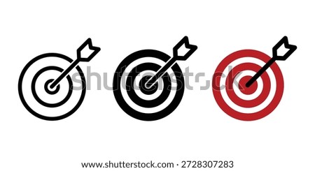 Flat Vector Target Icon for Business Goals