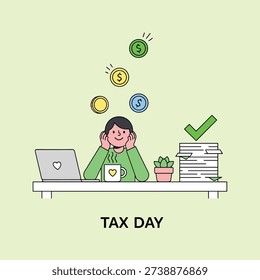 Flat Vector Tax Day Organization Scene