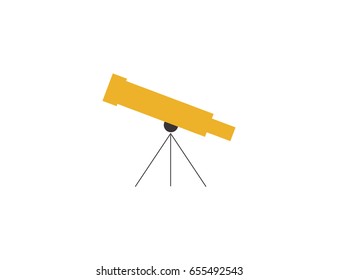 Flat vector telescope science icon