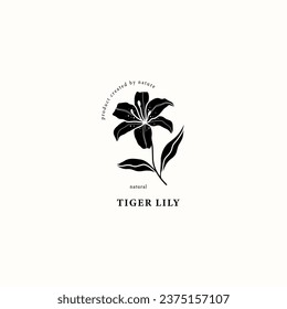 Flat vector tiger lily illustration