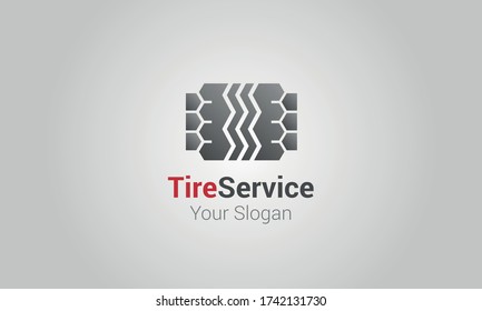Logotipo del coche de los neumáticos del vector plano