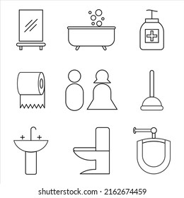 flat vector toilet icon design