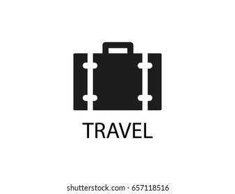 Flat vector travel suitcase luggage
