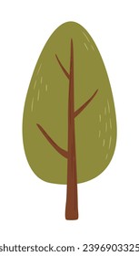 Flat vector tree isolated on white background