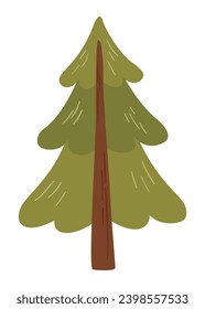 Flat vector tree isolated on white background