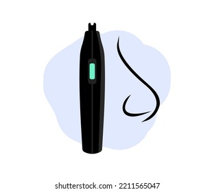 Flat vector trimmer for nose logo design. Hair and nose trimmer on white background vector design and illustration.



