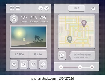 Flat vector UI elements kit. Eps 10