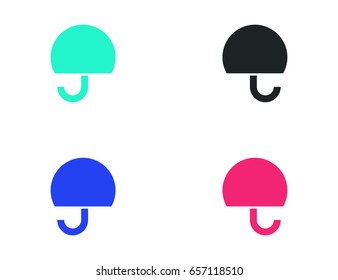 Flat vector umbrellas set