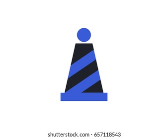 Flat vector under construction road barricade