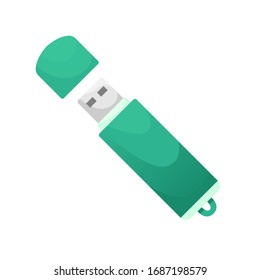 Flat vector USB flash drive. Data storage device, computer accessories. Personal data.