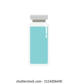 vector plano del frasco del vial, frasco de la vacuna. aislado en fondo blanco