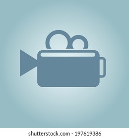 Flat vector video camera icon