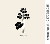 Flat vector violet flower illustration
