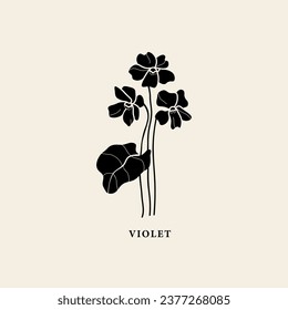 Ilustración de flores violeta vectorial plana
