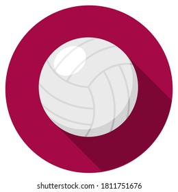 Flat Vector Volleyball Ball on the Color Background with Shadow