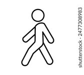 Flat vector walking man sign isolated on white background.