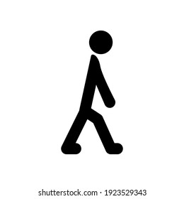 Flat Vector Walking Man Sign Isolated On White Background