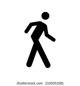 Flat Vector Walking Man Sign Isolated Stock Vector (Royalty Free ...