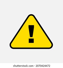 Flat vector warning sign isolated on white background