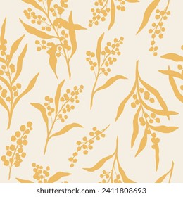 Flat vector wattle branches background