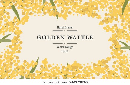 Flat vector wattle branches background