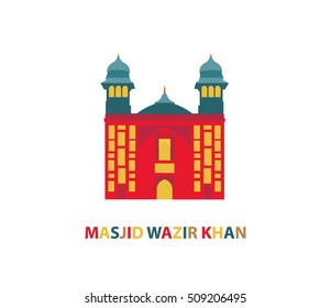 Flat Vector Of Wazir Khan Mosque