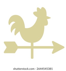 Flat Vector of a Weather Vane with Rooster