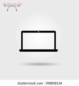 Flat vector web icons. laptop picture